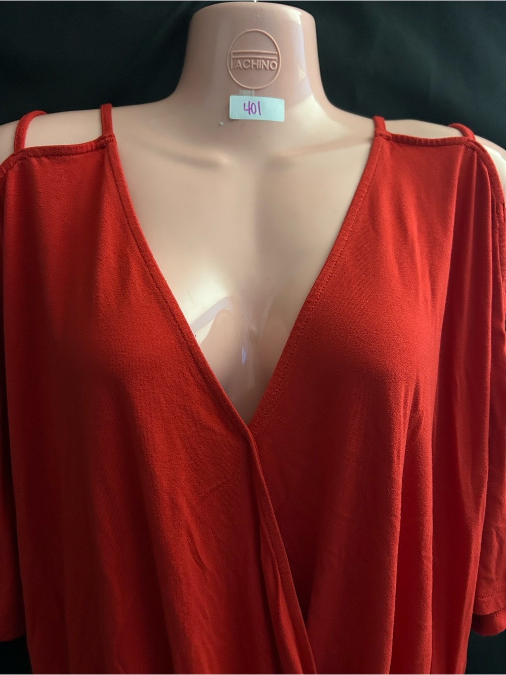 VENUS Women’s Red Draped Surplice Blouse MD - Picture 7 of 10